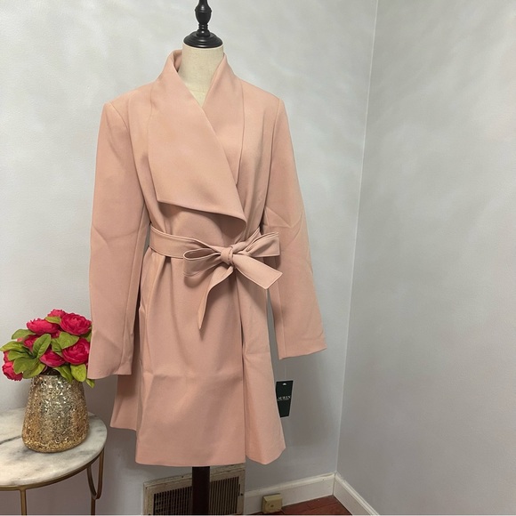 Lauren Ralph Lauren Blush Light Belted Jacket / Coat Size Large - Duplicate - Picture 3 of 16